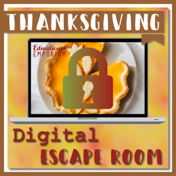 Preview of NO PREP ⭐ 3rd Grade Thanksgiving Math Escape Room ⭐ Virtual, Digital, or Print
