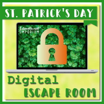 Preview of NO PREP ⭐ 4th Grade St. Patrick's Day Math Escape Room ⭐ Virtual or In-Class