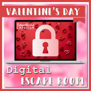 Preview of NO PREP ⭐ 4th Grade Valentine's Day Math Escape Room ⭐ Virtual, Digital or Print