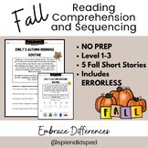 NO PREP 5 Fall Stories: Life Skills Special Education Work