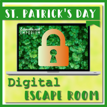 Preview of NO PREP ⭐ 5th Grade St. Patrick's Day Math Escape Room ⭐ Virtual or In-Class