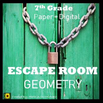 Preview of ⭐NO PREP Geometry Escape Room {7th Grade Math}⭐