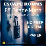 ⭐NO PREP 8th Grade Math Escape Rooms Bundle⭐Distance Learning