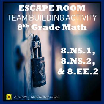 Preview of ⭐NO PREP 8th Grade Math Number System Escape Room 8.NS.1, 8.NS.2, & 8.EE.2⭐