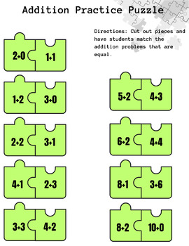 Preview of Addition Practice Puzzle