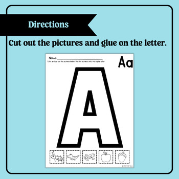 NO PREP Alphabet Cut & Paste | Beginning Letter Sounds | PreK and Kinder
