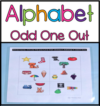Preview of NO PREP Alphabet Initial Letter Odd One Out for Beginning Sounds