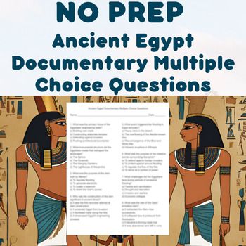 Preview of NO PREP - Ancient Egypt Documentary Multiple Choice Questions
