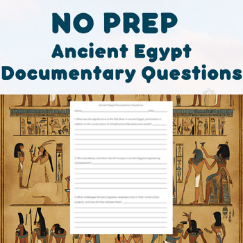 Preview of NO PREP - Ancient Egypt Documentary Questions