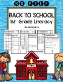 NO PREP Back to School 1st Grade Literacy