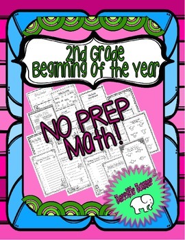 Preview of NO PREP Back to School 2nd Grade Beginning of Year Math Skills
