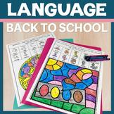 NO PREP Back to School Language Color by Code with Multipl