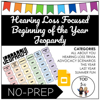 Preview of NO-PREP Beg of the Year DHH Jeopardy | Deaf Education | BACK TO SCHOOL