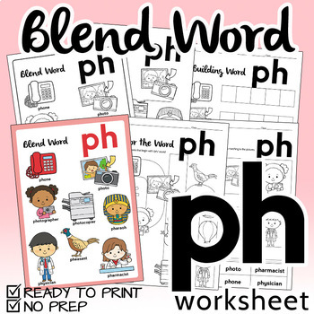 NO PREP! Blend Word "PH" Worksheet by Little Goldilocks | TpT