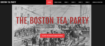 Preview of NO PREP Boston Tea Party Online Scavenger Hunt (ACCESS CODE)