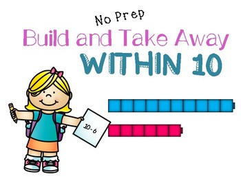 Preview of NO PREP Build and Subtract within 10 Powerpoint Activity