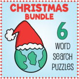 NO PREP CHRISTMAS BUNDLE - 6 Holiday Word Search Worksheet