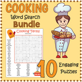 COOKING BUNDLE - 10 Word Search Worksheet Activities - 4th
