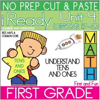 Preview of NO PREP CUT AND PASTE TENS  UNIT 4  iREADY MATH FIRST GRADE
