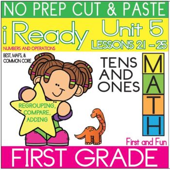 Preview of NO PREP CUT AND PASTE   TENS  UNIT 5  iREADY MATH FIRST GRADE