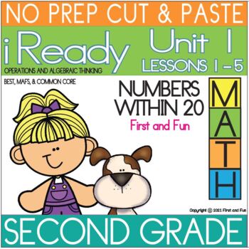 Preview of NO PREP CUT & PASTE 2ND GRADE ADDITION STRATEGIES iREADY MATH UNIT 1 LESSONS 1-5