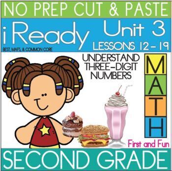 Preview of NO PREP CUT & PASTE 2ND GRADE iREADY MATH UNIT 3 LESSONS 12-19
