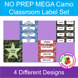 NO PREP Camo Classroom Labels Printable Mega Bundle
