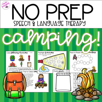 Preview of NO PREP Camp-Themed Activities for Speech and Language Therapy!