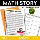 NO PREP Camping Math Story with Word Problems for 3rd Grade
