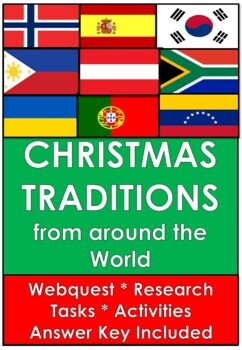 Preview of NO PREP - Christmas Around The World - Webquest, Research, Tasks and Activities