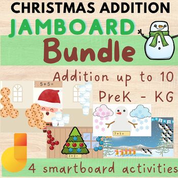 Preview of NO PREP Christmas Math addition activity Jamboard BUNDLE