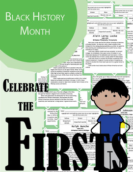 Preview of NO PREP Close Reading - Black History Month - Celebrate the Firsts