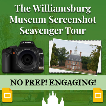 Preview of NO PREP Colonial Williamsburg History Museum Screenshot Scavenger Hunt
