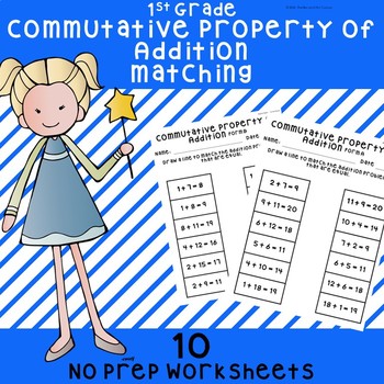Preview of NO PREP Commutative Property of Addition Worksheets 1st Grade