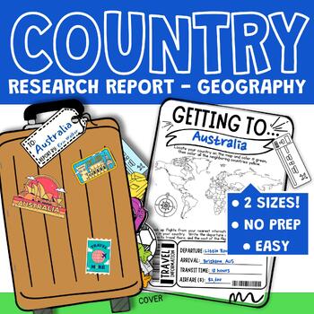 Preview of NO PREP! Country Research Report Suitcase - Geography Project Template