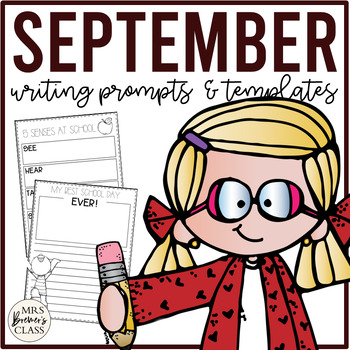 NO PREP Daily Journal Writing Prompts for September (Distance Learning ...