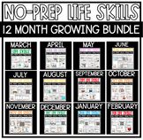 NO-PREP Daily Life Skills Practice *12 MONTH BUNDLE* for S