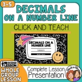 NO PREP Decimals on a Number Line Lesson - Click and Teach