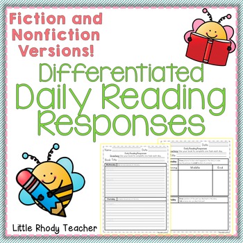 Preview of NO PREP! Differentiated Daily Reading Responses