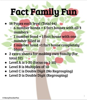 Preview of NO PREP Differentiated Fact Families- For Online or Paper Use!