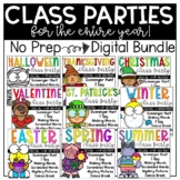 NO PREP Digital Class Parties YEAR LONG BUNDLE  Google Slides™