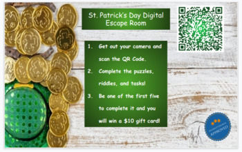 Preview of NO PREP Digital St. Patrick's Day Escape Room 