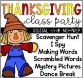 NO PREP Digital Thanksgiving Virtual Class Party Google Slides™