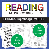 NO PREP: Diphthongs EW UI EU Decodable Passage, Worksheets