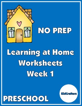 Preview of NO PREP Distance Learning Worksheets for Preschool – Week 1