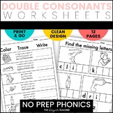 NO PREP Double Consonants Worksheets FF LL SS ZZ Phonics W