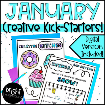 Preview of NO PREP Fast Finisher Activities | January Creative Challenges | Winter