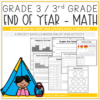 Preview of NO PREP - End of Year Grade 3 / 3rd Grade MATH PBL - NEW Ontario Curriculum