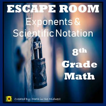 Preview of ⭐NO PREP Exponents & Scientific Notation Escape Room (8th Grade Math)⭐