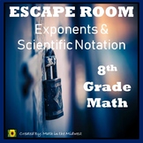 ⭐NO PREP Exponents & Scientific Notation Escape Room (8th 